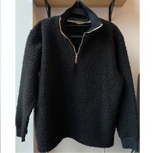 Donni Curly Half Zip Pullover Top